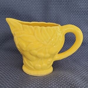 Vtg Majolica Yellow Creamer